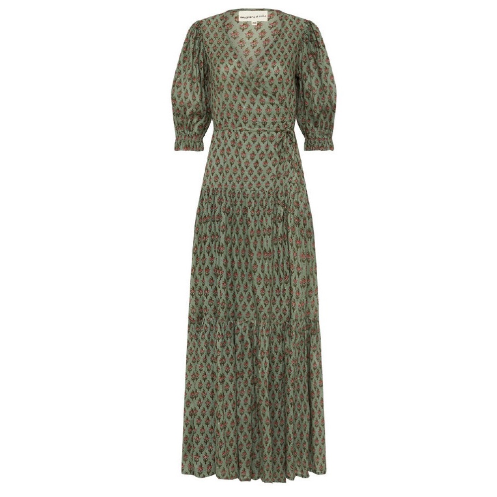 Daughters of India Wrap Dress in Sage - Small